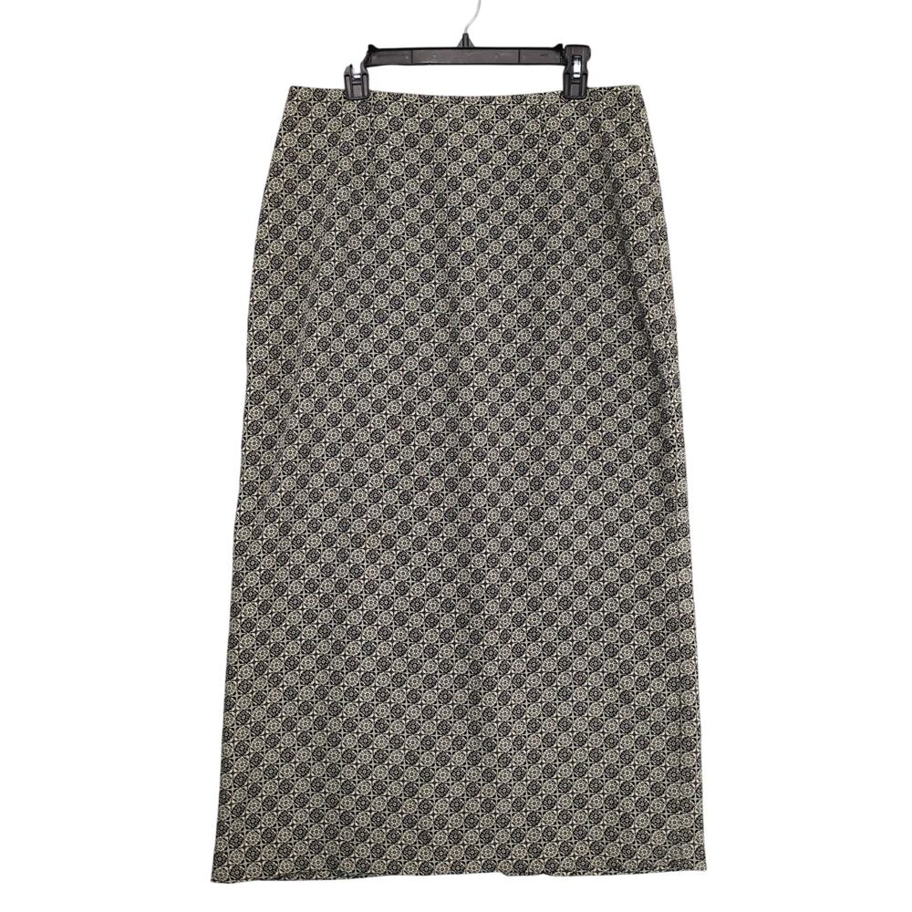 Geoffrey Beene Sport Women's 14 Maxi Pencil Skirt, Geometric Floral Print Career